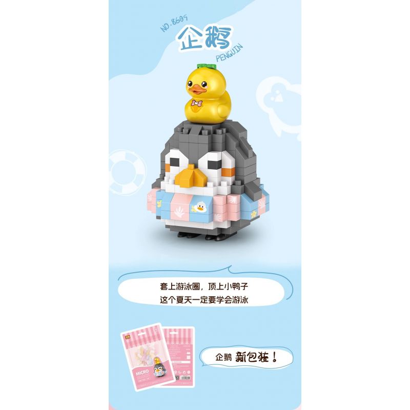 LOZ 8609 non  CHIM CÁNH CỤT bộ đồ chơi xếp lắp ráp ghép mô hình PENGUIN 170 khối
