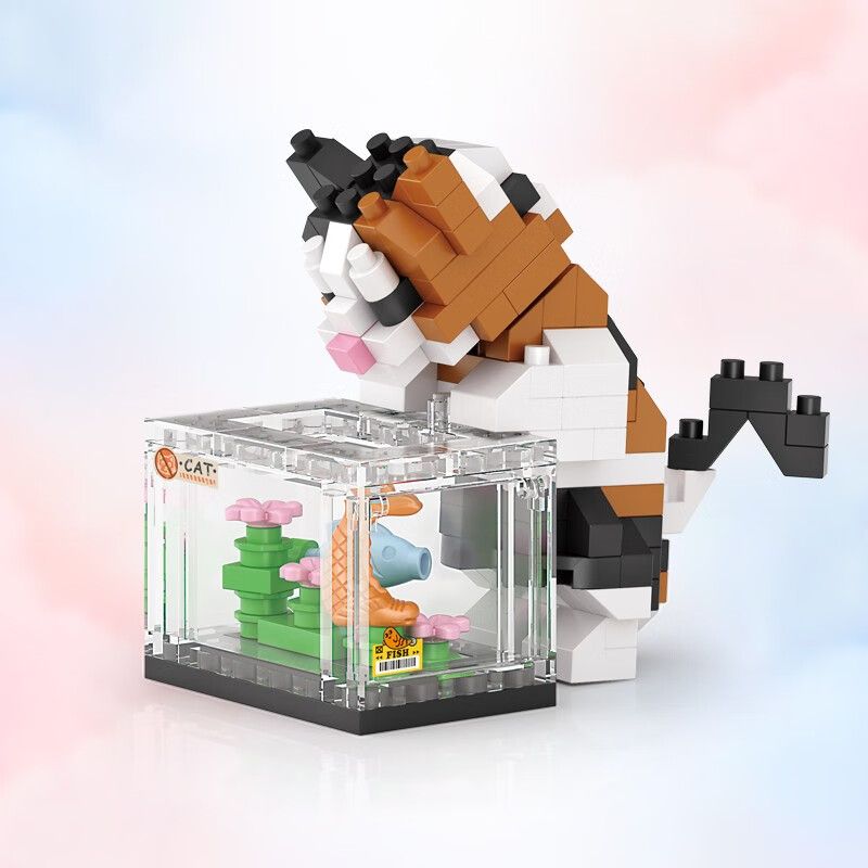 LOZ 8608 non  CON MÈO bộ đồ chơi xếp lắp ráp ghép mô hình CAT 160 khối