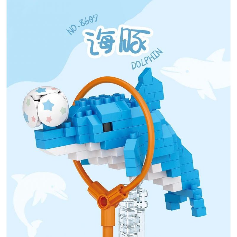 LOZ 8607 non  CÁ HEO bộ đồ chơi xếp lắp ráp ghép mô hình DOLPHIN 150 khối
