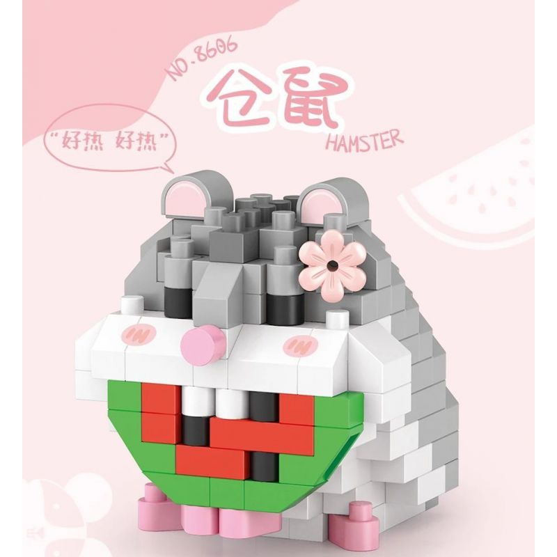 LOZ 8606 non  CHUỘT ĐỒNG bộ đồ chơi xếp lắp ráp ghép mô hình HAMSTER 170 khối
