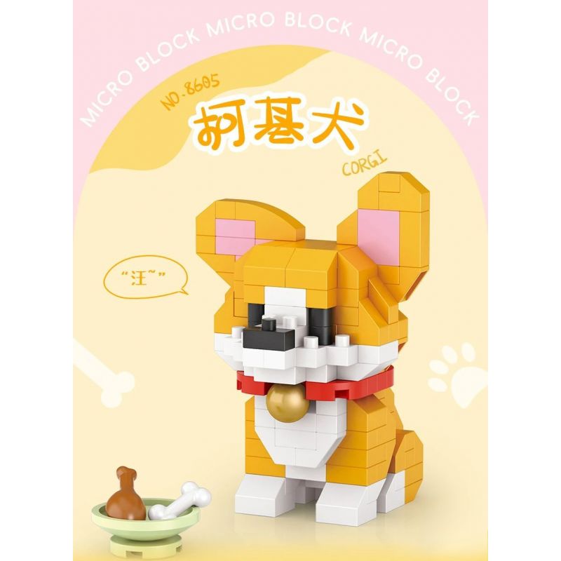 LOZ 8605 non  CORGI bộ đồ chơi xếp lắp ráp ghép mô hình 160 khối