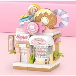 LOZ 8604 non  CỬA HÀNG KẸO bộ đồ chơi xếp lắp ráp ghép mô hình CANDY SHOP