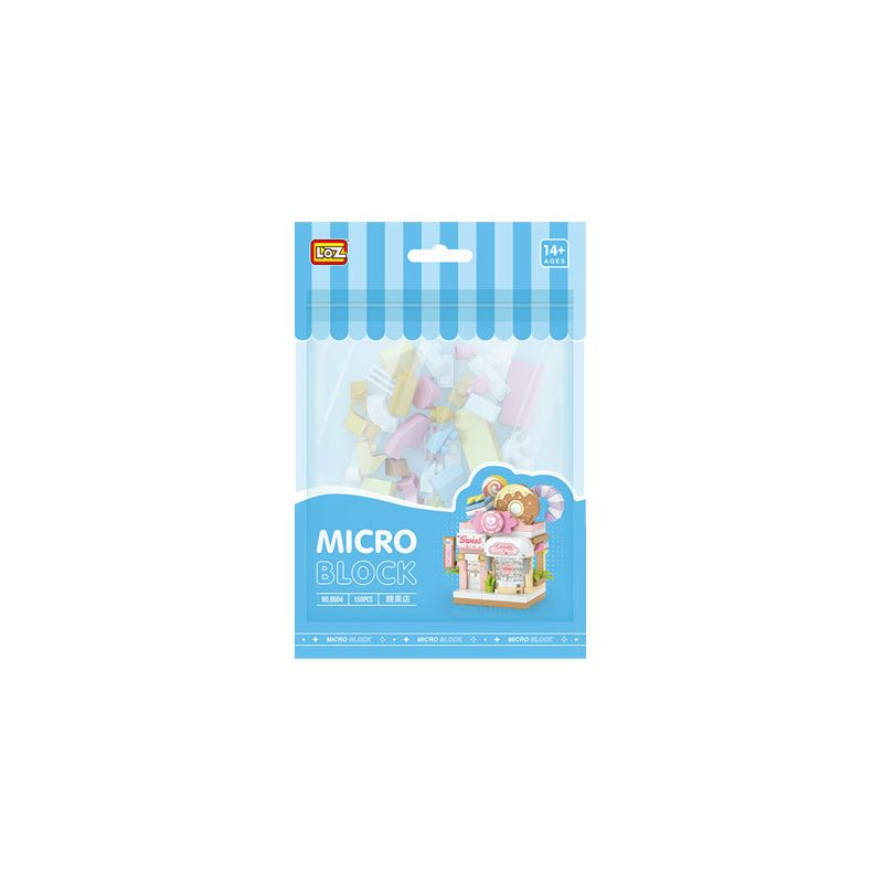 LOZ 8604 non  CỬA HÀNG KẸO bộ đồ chơi xếp lắp ráp ghép mô hình CANDY SHOP