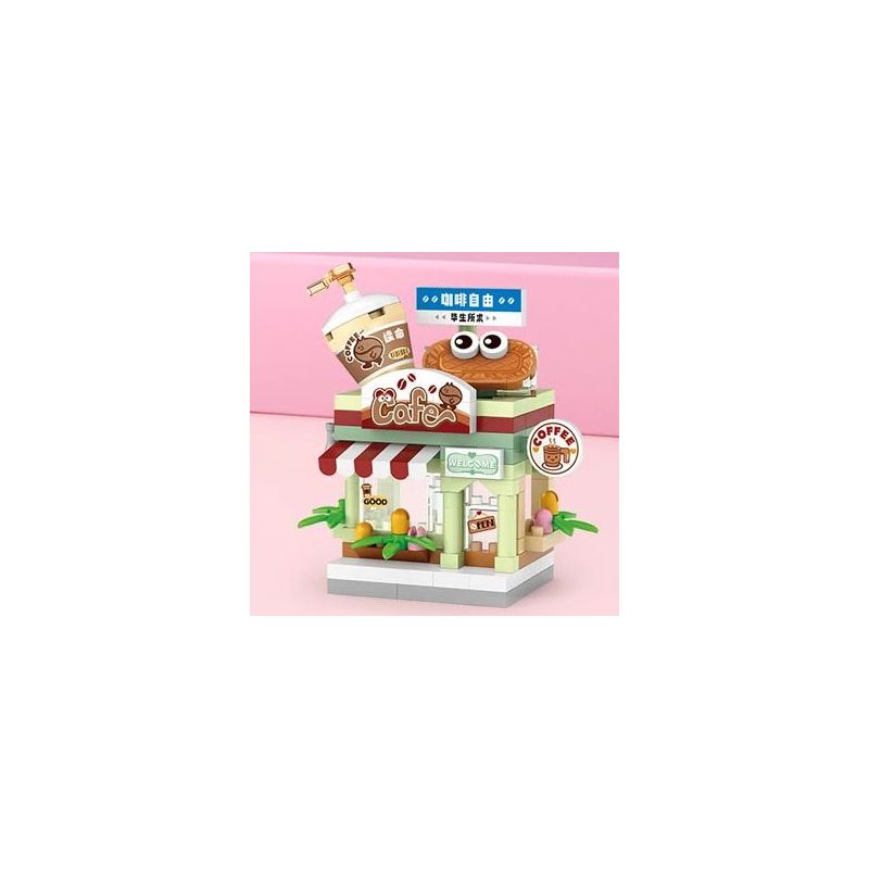 LOZ 8602 non  QUÁN CÀ PHÊ bộ đồ chơi xếp lắp ráp ghép mô hình COFFEE SHOP 120 khối