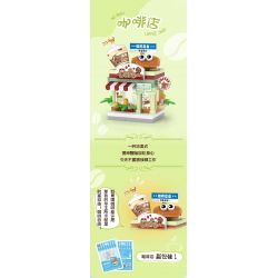 LOZ 8602 non  QUÁN CÀ PHÊ bộ đồ chơi xếp lắp ráp ghép mô hình COFFEE SHOP 120 khối