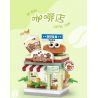 LOZ 8602 non  QUÁN CÀ PHÊ bộ đồ chơi xếp lắp ráp ghép mô hình COFFEE SHOP 120 khối