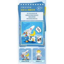 SEMBO 203356 non  TÊN LỬA SIÊU DỄ THƯƠNG LONG MARCH 5B DU HÀNH TRONG THIÊN bộ đồ chơi xếp lắp ráp ghép mô hình City Thành Phố