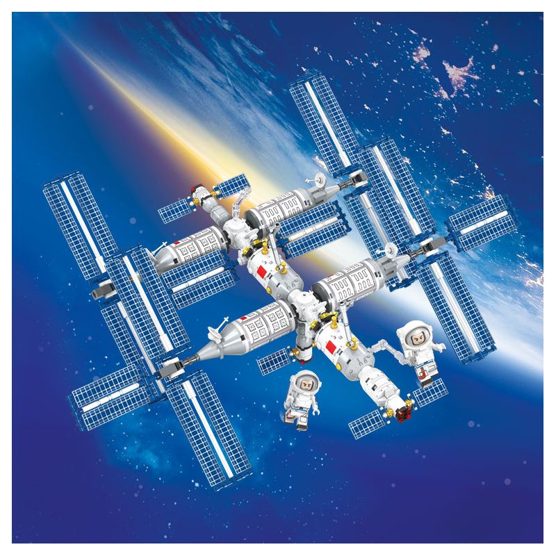 SEMBO 203354 non  MỘT ĐẤT NƯỚC HÙNG MẠNH GIAI ĐOẠN THỨ HAI CỦA DỰ ÁN TRẠM VŨ TRỤ bộ đồ chơi xếp lắp ráp ghép mô hình