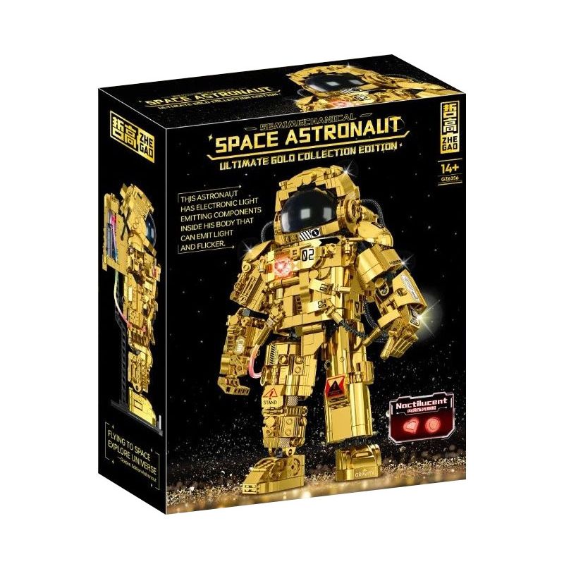 ZHEGAO GZ6256 6256 non  PHIÊN BẢN SƯU TẬP VÀNG TỐI THƯỢNG CỦA HÀNH GIA VŨ TRỤ CYBORG bộ đồ chơi xếp lắp ráp ghép mô hình 990 khối