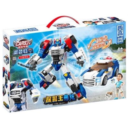 ZHEGAO KB2006 2006 non  THẦN XE CABO THÁM TỬ VƯƠNG PHÚC LONG bộ đồ chơi xếp lắp ráp ghép mô hình Movie & Game HELLO CARBOT FRON POLICE Phim Và Trò Chơi 431 khối