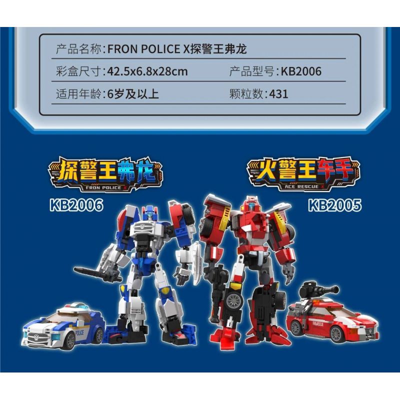 ZHEGAO KB2006 2006 non  THẦN XE CABO THÁM TỬ VƯƠNG PHÚC LONG bộ đồ chơi xếp lắp ráp ghép mô hình Movie & Game HELLO CARBOT FRON POLICE Phim Và Trò Chơi 431 khối