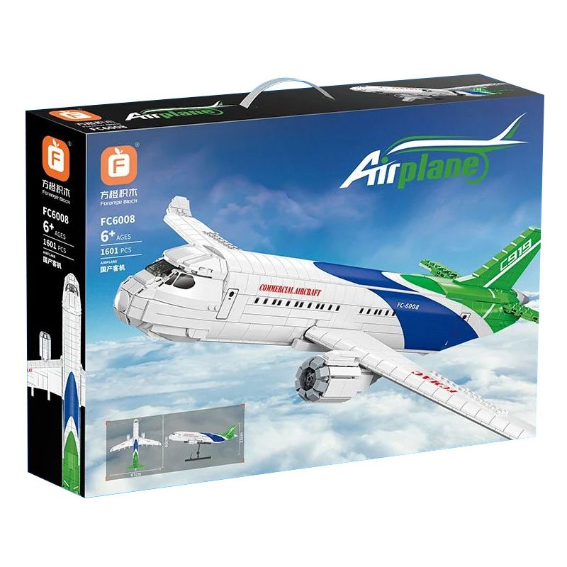 FORANGE FC6008 6008 non Lego MÁY BAY CHỞ KHÁCH NỘI ĐỊA bộ đồ chơi xếp lắp ráp ghép mô hình Creator AIRPLANE Sáng Tạo 1601 khối