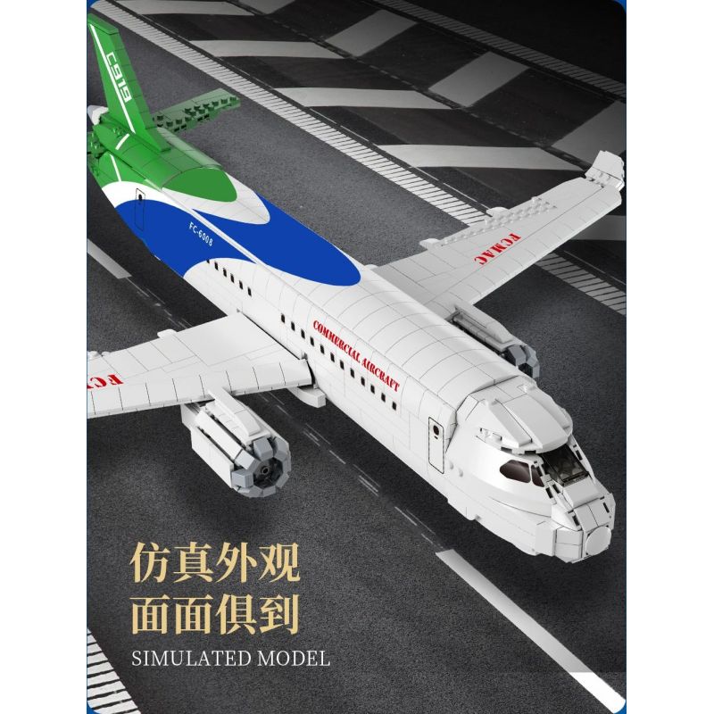 FORANGE FC6008 6008 non  MÁY BAY CHỞ KHÁCH NỘI ĐỊA bộ đồ chơi xếp lắp ráp ghép mô hình Creator AIRPLANE Sáng Tạo 1601 khối