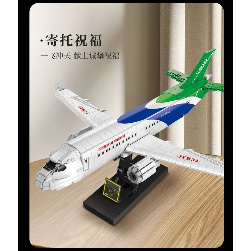 FORANGE FC6008 6008 non  MÁY BAY CHỞ KHÁCH NỘI ĐỊA bộ đồ chơi xếp lắp ráp ghép mô hình Creator AIRPLANE Sáng Tạo 1601 khối