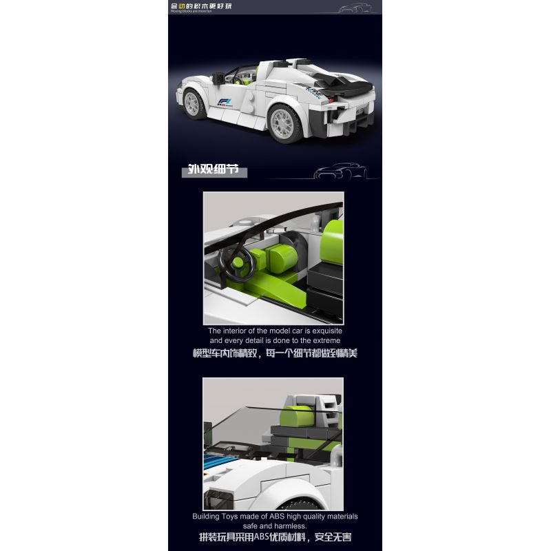 MouldKing 27044 Mould King 27044 non  XE THỂ THAO PORSCHE 918 bộ đồ chơi xếp lắp ráp ghép mô hình Speed Champions Racing Cars Đua Xe Công Thức 338 khối