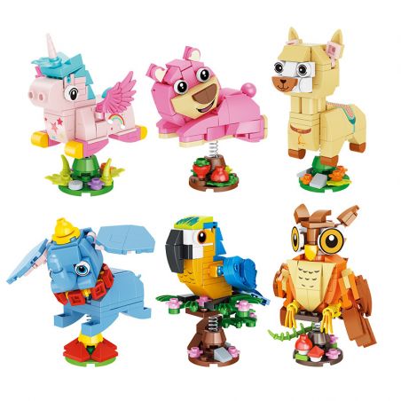 FORANGE FC8286 8286 non  MÁY LẮC THÚ 6 LOẠI LINH DƯƠNG ĐẦU BÒ GẤU HỒNG VOI LẠC ĐÀ VẸT MÀO DIỀU HÂU bộ đồ chơi xếp lắp ráp ghép mô hình Creator POCKET BLOCK Sáng Tạo 633 khối