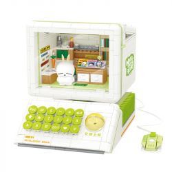 WEILE CHUANGXIANG 6009 non  MÁY TÍNH CỔ ĐIỂN THỎ ROGUE bộ đồ chơi xếp lắp ráp ghép mô hình MASHIMARO 1608 khối