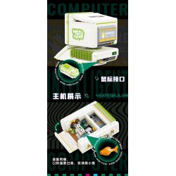 WEILE CHUANGXIANG 6009 non  MÁY TÍNH CỔ ĐIỂN THỎ ROGUE bộ đồ chơi xếp lắp ráp ghép mô hình MASHIMARO 1608 khối