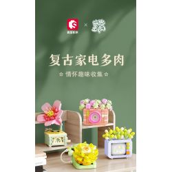 SEMBO 611070 non  DỄ THƯƠNG VÀ MỌNG NƯỚC TIA PHOTOGRAPHY ĐỒ GIA DỤNG CỔ ĐIỂN bộ đồ chơi xếp lắp ráp ghép mô hình Creator Sáng Tạo 153 khối