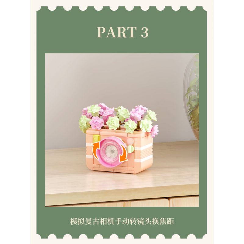 SEMBO 611070 non  DỄ THƯƠNG VÀ MỌNG NƯỚC TIA PHOTOGRAPHY ĐỒ GIA DỤNG CỔ ĐIỂN bộ đồ chơi xếp lắp ráp ghép mô hình Creator Sáng Tạo 153 khối