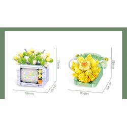 SEMBO 611069 non  DỄ THƯƠNG VÀ MỌNG NƯỚC ĐIỆN THOẠI YULIAN ĐỒ GIA DỤNG CỔ ĐIỂN bộ đồ chơi xếp lắp ráp ghép mô hình Creator Sáng Tạo 141 khối