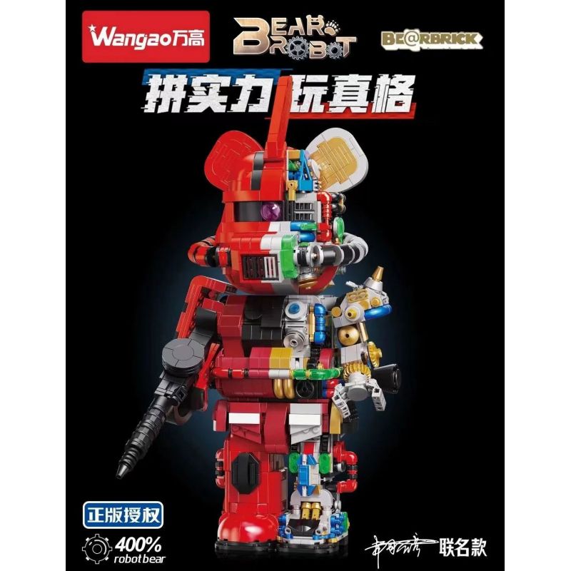 WANGAO 188010 non  GẤU CƠ ZAKU 400% bộ đồ chơi xếp lắp ráp ghép mô hình BEAR ROBOT