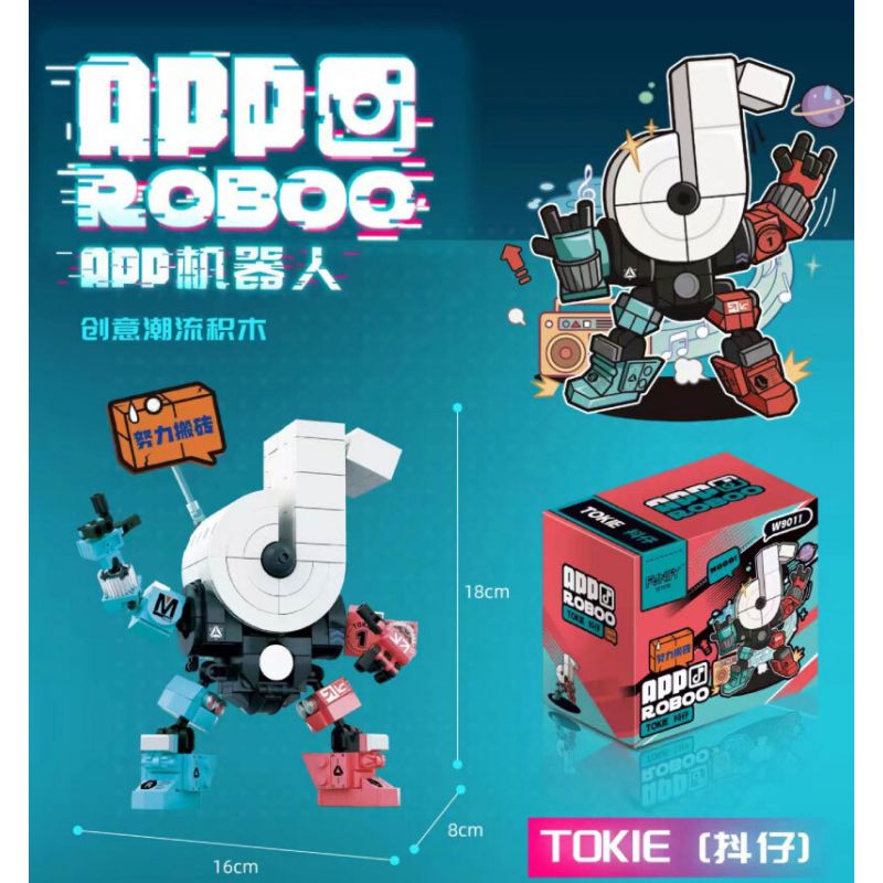 FUNIFY W9011 9011 non  ROBOT ỨNG DỤNG TOKIE DOUZAI bộ đồ chơi xếp lắp ráp ghép mô hình APP ROBOO