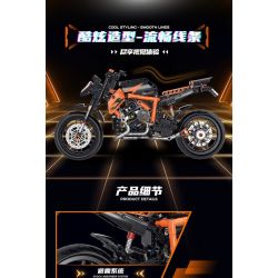 DOUBLE HEIGHT 60501 non  MÔ TÔ HẠNG NẶNG KTM SUPERDUKE 1290R tỷ lệ 1:8 bộ đồ chơi xếp lắp ráp ghép mô hình  Kỹ Thuật Công Nghệ Cao Mô Hình Phương Tiện 579 khối