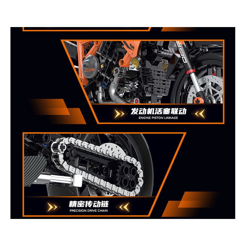 DOUBLE HEIGHT 60501 non  MÔ TÔ HẠNG NẶNG KTM SUPERDUKE 1290R tỷ lệ 1:8 bộ đồ chơi xếp lắp ráp ghép mô hình  Kỹ Thuật Công Nghệ Cao Mô Hình Phương Tiện 579 khối