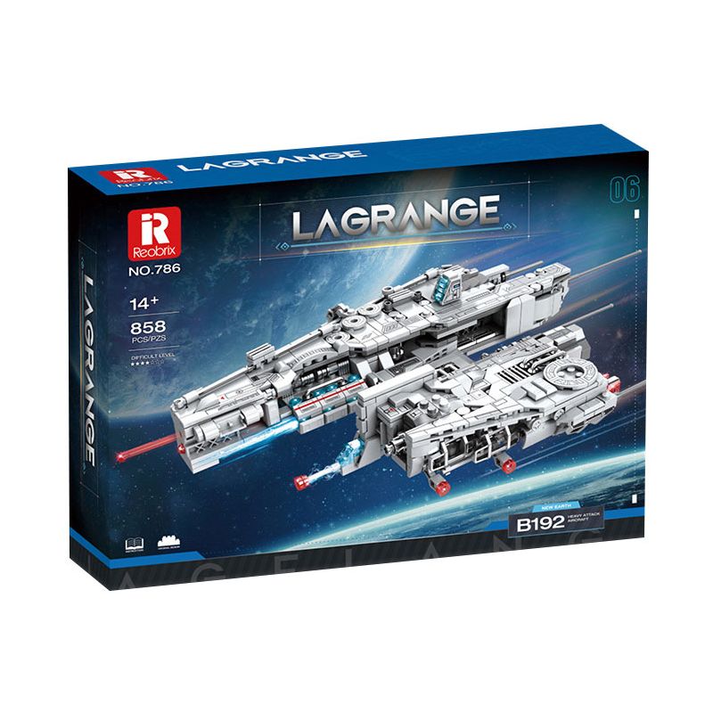 REOBRIX 786 non  LAGRANGE MÁY BAY TẤN CÔNG HẠNG NẶNG B192 bộ đồ chơi xếp lắp ráp ghép mô hình INFINITE UNIVERSE LAGRANGE 858 khối