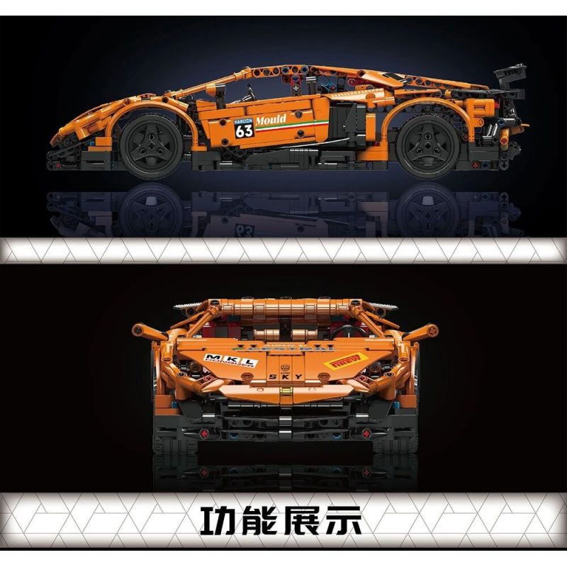 MouldKing 13177 Mould King 13177 non  LAMBORGHINI AVENTADOR SVJ tỷ lệ 1:10 bộ đồ chơi xếp lắp ráp ghép mô hình  Kỹ Thuật Công Nghệ Cao Mô Hình Phương Tiện 1608 khối