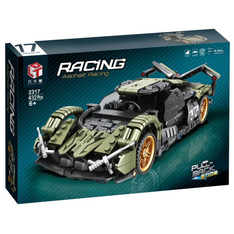 QIAO LE TONG 2317 non Lego XE Ý TƯỞNG LAMBORGHINI V12 VISION GT KÉO LÙI bộ đồ chơi xếp lắp ráp ghép mô hình Technic Kỹ Thuật Công Nghệ Cao Mô Hình Phương Tiện 432 khối