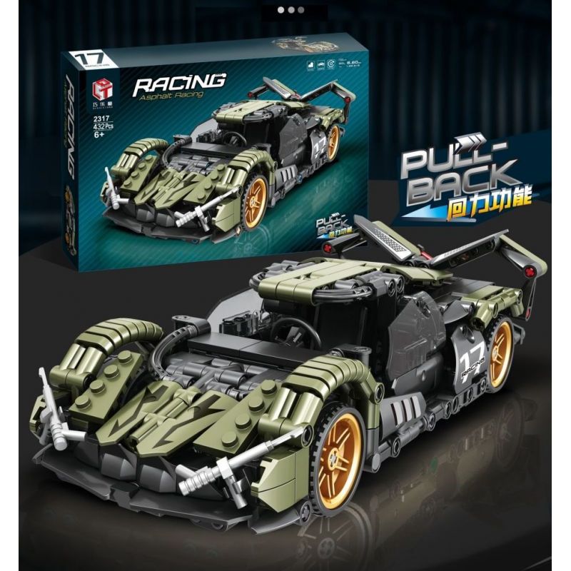 QIAO LE TONG 2317 non  XE Ý TƯỞNG LAMBORGHINI V12 VISION GT KÉO LÙI bộ đồ chơi xếp lắp ráp ghép mô hình  Kỹ Thuật Công Nghệ Cao Mô Hình Phương Tiện 432 khối