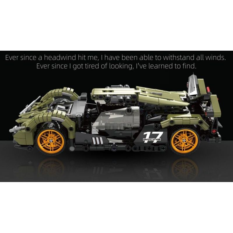 QIAO LE TONG 2317 non  XE Ý TƯỞNG LAMBORGHINI V12 VISION GT KÉO LÙI bộ đồ chơi xếp lắp ráp ghép mô hình  Kỹ Thuật Công Nghệ Cao Mô Hình Phương Tiện 432 khối