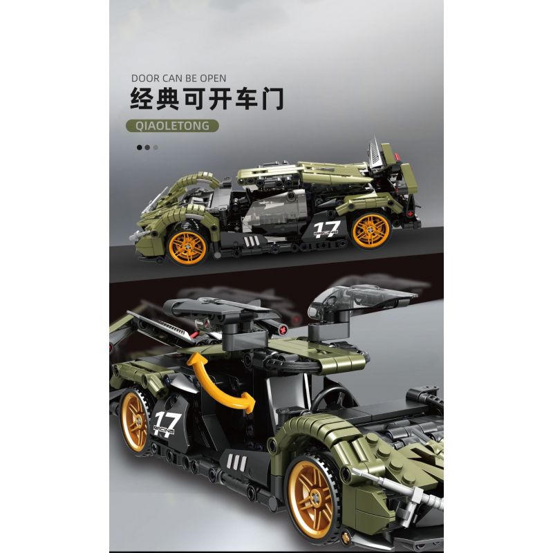 QIAO LE TONG 2317 non  XE Ý TƯỞNG LAMBORGHINI V12 VISION GT KÉO LÙI bộ đồ chơi xếp lắp ráp ghép mô hình  Kỹ Thuật Công Nghệ Cao Mô Hình Phương Tiện 432 khối