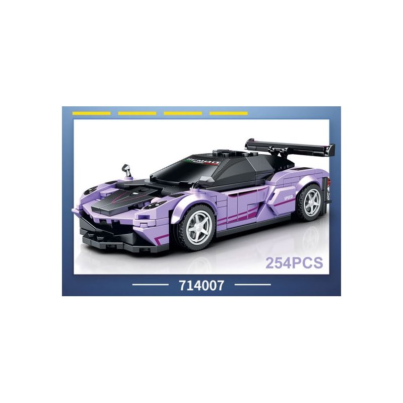 SEMBO 714007 non  BK.8 PAGANI LORD XE CỬA ZONDA bộ đồ chơi xếp lắp ráp ghép mô hình Speed Champions Racing Cars PAGANI ZONDA R Đua Xe Công Thức 254 khối