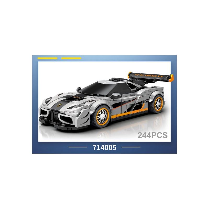 SEMBO 714005 non  KOENIGSEGG MỘT:1 bộ đồ chơi xếp lắp ráp ghép mô hình Speed Champions Racing Cars KOENIGSEGG ONE:1 Đua Xe Công Thức 244 khối