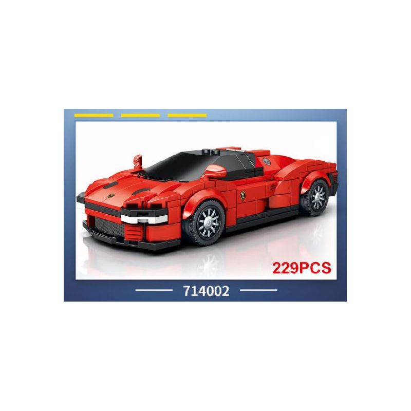 SEMBO 714002 non  BK.8 FERRARI BLAZING XE CỬA DAYTONA SP3 bộ đồ chơi xếp lắp ráp ghép mô hình Speed Champions Racing Cars FERRARI DAYTONA SP3 Đua Xe Công Thức 229 khối