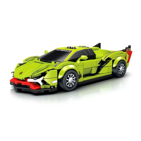 SEMBO 714001 non  BK.8 XE LAMBO GREEN DEVIL CỬA LAMBORGHINI SIÁN FKP 37 bộ đồ chơi xếp lắp ráp ghép mô hình Speed Champions Racing Cars Đua Xe Công Thức 240 khối