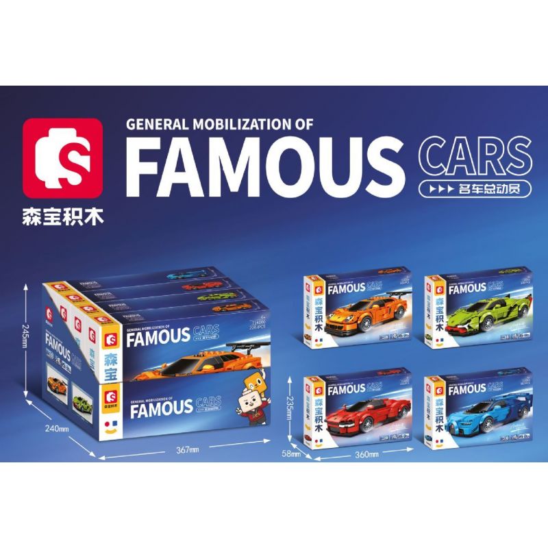 SEMBO 714001 non  BK.8 XE LAMBO GREEN DEVIL CỬA LAMBORGHINI SIÁN FKP 37 bộ đồ chơi xếp lắp ráp ghép mô hình Speed Champions Racing Cars Đua Xe Công Thức 240 khối