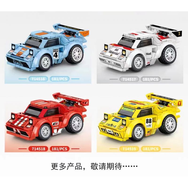 SEMBO 714516 714517 714518 714519 non  BKQ TRỨNG XE THẾ GIỚI SANG bộ đồ chơi xếp lắp ráp ghép mô hình Speed Champions Racing Cars Đua Xe Công Thức 181 khối