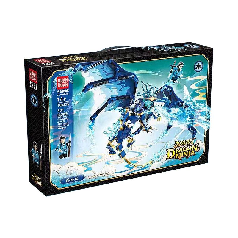 QuanGuan 100255 Quan Guan 100255 non Lego NINJA RỒNG NƯỚC XANH bộ đồ chơi xếp lắp ráp ghép mô hình DRAGON NINJA 501 khối