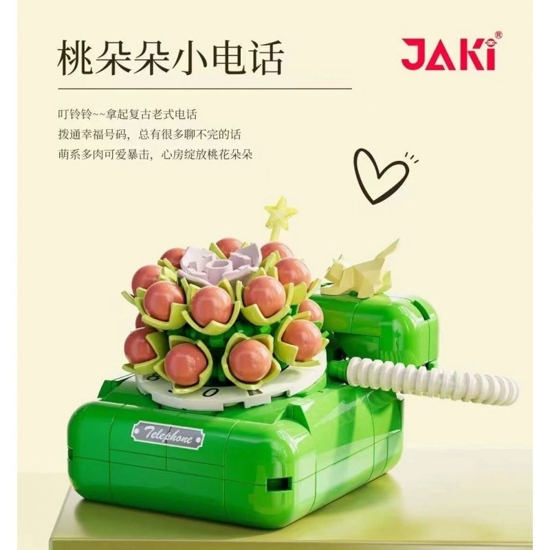 JAKI JK2718 2718 non  NHẬT KÝ THỰC VẬT ĐIỆN THOẠI NHỎ NỞ HOA ĐÀO bộ đồ chơi xếp lắp ráp ghép mô hình Creator PLANTE Sáng Tạo