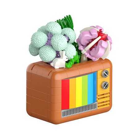 JAKI JK2716 2716 non  TẠP CHÍ THỰC VẬT TV THƯ GIÃN bộ đồ chơi xếp lắp ráp ghép mô hình Creator PLANTE RELAX TELEVISION Sáng Tạo