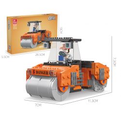 JIESTAR 51019 non  THÀNH PHỐ TOÀN CẦU CON LĂN HẠNG NẶNG bộ đồ chơi xếp lắp ráp ghép mô hình City HEAVY DUTY ROAD ROLLER 187 khối