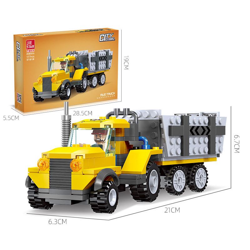 JIESTAR 51018 non  THÀNH PHỐ TOÀN CẦU XE ĐẠP ĐỊA HÌNH bộ đồ chơi xếp lắp ráp ghép mô hình City MUD TRUCK 177 khối