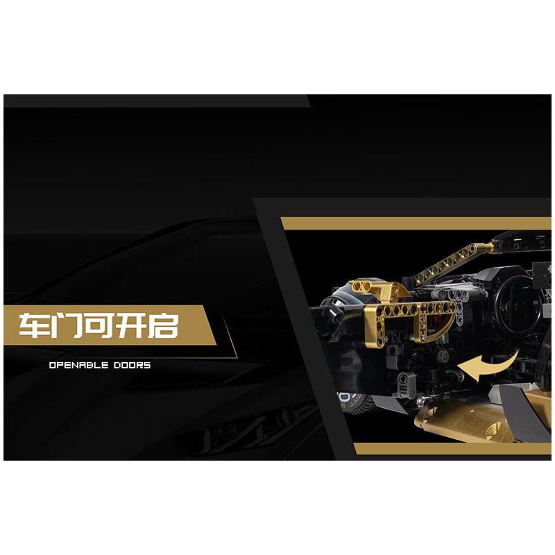 LINGRUI MODEL JIMU LIANGPIN 10600 non  LAMBO VÀNG ĐEN STO tỷ lệ 1:10 bộ đồ chơi xếp lắp ráp ghép mô hình  BLACK GOLD RAMBO LAMBORGHINI HURACÁN STO Kỹ Thuật Công Nghệ Cao Mô Hình Phương Tiện 2519 khối
