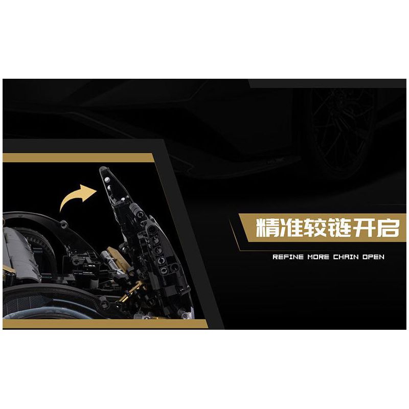 LINGRUI MODEL JIMU LIANGPIN 10600 non  LAMBO VÀNG ĐEN STO tỷ lệ 1:10 bộ đồ chơi xếp lắp ráp ghép mô hình  BLACK GOLD RAMBO LAMBORGHINI HURACÁN STO Kỹ Thuật Công Nghệ Cao Mô Hình Phương Tiện 2519 khối