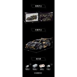 LINGRUI MODEL JIMU LIANGPIN 10600 non  LAMBO VÀNG ĐEN STO tỷ lệ 1:10 bộ đồ chơi xếp lắp ráp ghép mô hình  BLACK GOLD RAMBO LAMBORGHINI HURACÁN STO Kỹ Thuật Công Nghệ Cao Mô Hình Phương Tiện 2519 khối