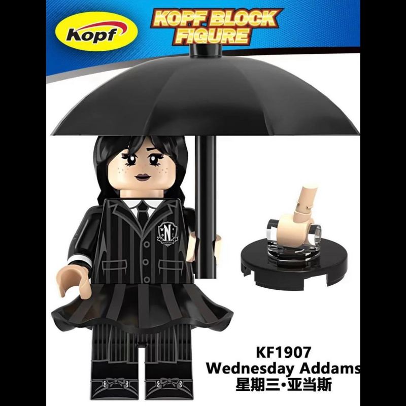 KOPF KF1907 1907 KF1908 1908 non Lego THỨ TƯ ADDAMS 2 NHÂN VẬT NHỎ bộ đồ chơi xếp lắp ráp ghép mô hình Movie & Game WEDNESDAY ADDAMS Phim Và Trò Chơi